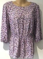 LYLA & LECHE PINK DITSY FLORAL PRINT NURSING TOP SIZE 16