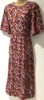 LYLA & LECHE PINK FLORAL TIE BACK MIDI NURSING DRESS SIZE 14