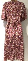 LYLA & LECHE PINK FLORAL TIE BACK MIDI NURSING DRESS SIZE 14