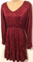 LYLA & LECHE RED JACQUARD TUNIC NURSING DRESS SIZE 14