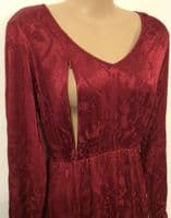 LYLA & LECHE RED JACQUARD TUNIC NURSING DRESS SIZE 14