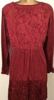 LYLA & LECHE RED JACQUARD TUNIC NURSING DRESS SIZE 14