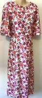 LYLA & LECHE SAMANTHA WHITE/PINK FLORAL MIDI NURSING DRESS SIZE 12