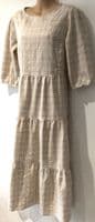LYLA & LECHE TAUPE GINGHAM MIDI NURSING DRESS SIZE 12