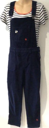 M&CO NAVY APPLIQUÉ LADYBIRD CORDUROY DUNGAREES SIZE 14