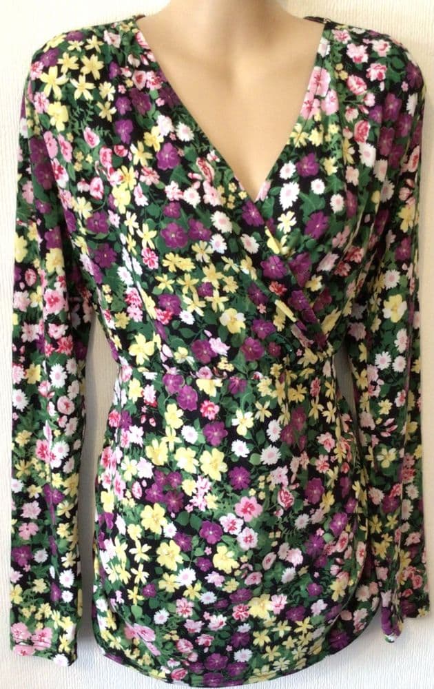 MAMALICIOUS GREEN FLORAL MATERNITY/NURSING TOP SIZE M 12-14