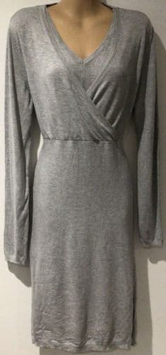 MAMALICIOUS GREY KNIT MATERNITY/NURSING JUMPER DRESS M 12