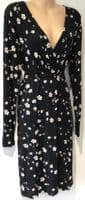 MAMALICIOUS MATERNITY BLACK FLORAL JERSEY WRAP DRESS BNWT SIZE XL 16