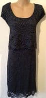 MAMALICIOUS NAVY LACE OCCASION MATERNITY/NURSING DRESS L 14