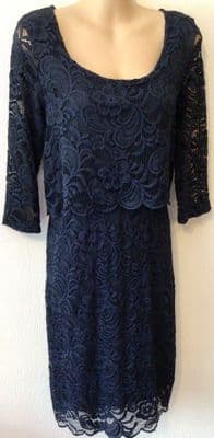 MAMALICIOUS NAVY LACE OCCASION MATERNITY/NURSING DRESS M 12