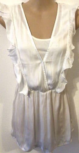 MAMALICIOUS SNOW WHITE LACE TRIM OCCASION NURSING VEST TOP BNWT M 12