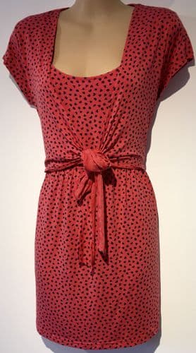 MAMAS & PAPAS CORAL HEART FLORAL PRINT TIE FRONT TOP SIZE 10