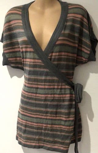 MAMAS & PAPAS KNIT STRIPE WRAP TOP SIZE 8/10
