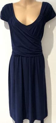 MAMAS & PAPAS MATERNITY ONLY NAVY OCCASION MIDIDRESS SIZE 20