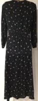 MANGO BLACK FLORAL OCCASION MIDI DRESS SIZE L 12-14