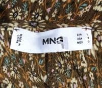 MANGO TOFFEE FLORAL WAFFLE MIDI WRAP DRESS SIZE L 14