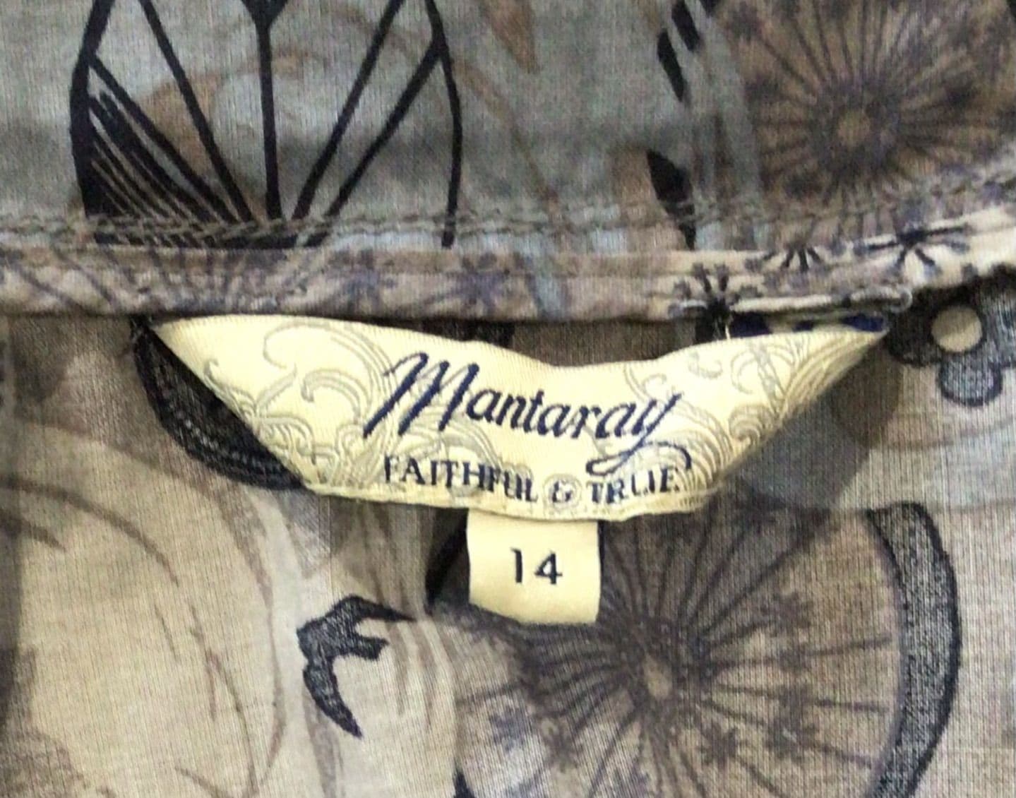 Robe Tunique Mantaray Taille 14 - Très Bon état - Avec Poches - Modèle Quotidien Pour Femme