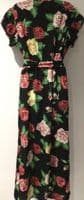 MELA LOVES LONDON BLACK FLORAL WRAP MAXI DRESS SIZE 16