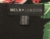 MELA LOVES LONDON BLACK FLORAL WRAP MAXI DRESS SIZE 16