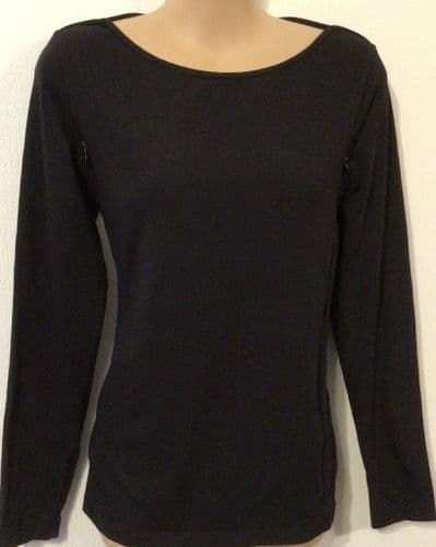 MILKY TEE BLACK ZIP NURSING LONG SLEEVE TOP SIZE XL 14/16