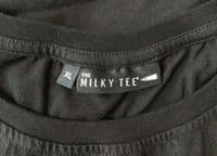 MILKY TEE BLACK ZIP NURSING T-SHIRT NEW SIZE XL 16