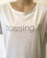 MILKY TEE WHITE BOSSING IT ZIP NURSING T-SHIRT TOP SIZE M 12/14