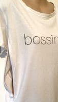 MILKY TEE WHITE BOSSING IT ZIP NURSING T-SHIRT TOP SIZE M 12/14
