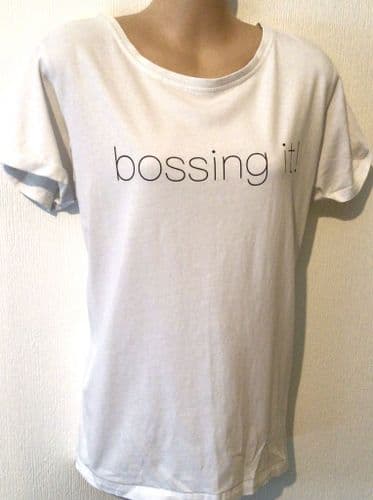 MILKY TEE WHITE BOSSING IT ZIP NURSING T-SHIRT TOP SIZE S 10