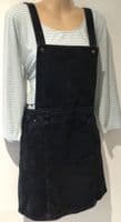 MONKI BLACK DENIM PINAFORE DUNGAREE DRESS SIZE 12