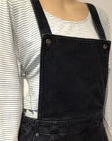 MONKI BLACK DENIM PINAFORE DUNGAREE DRESS SIZE 12