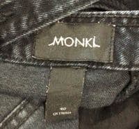 MONKI BLACK DENIM PINAFORE DUNGAREE DRESS SIZE 12