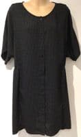 MONKI BLACK POLKA DOT BUTTON OVERSIZED TUNIC SHIRT DRESS SIZE M 12-16