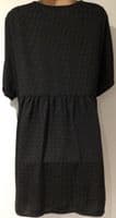 MONKI BLACK POLKA DOT BUTTON OVERSIZED TUNIC SHIRT DRESS SIZE M 12-16