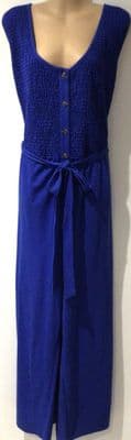 MONSOON ROYAL BLUE SHIRRED BUTTON FRONT JUMPSUIT NEW SIZE XXL 22/24