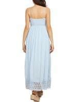 MOTHERHOOD POWDER BLUE LACE INSERT MATERNITY MAXI DRESS SIZES 10-20