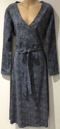 MOUNTAIN WAREHOUSE SANTORINI NAVY LONG SLEEVED JERSEY WRAP DRESS BNWT SIZE 16