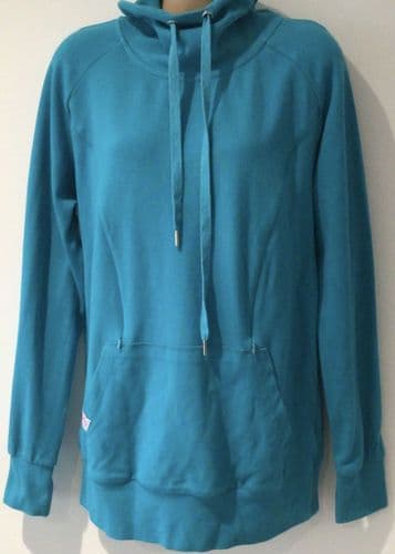 NATAL ACTIVE TEAL ZIP FUNNEL NECK SWEATER TOP SIZE L 14