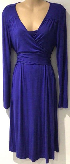NATURALLY ROMANTIC ROYAL BLUE NURSING MIDI DRESS SIZE 12/14