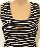 NEW! HOTMAMA BLACK STRIPE NURSING JERSEY VEST TOP SIZE 14