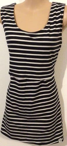 NEW! HOTMAMA BLACK STRIPE NURSING JERSEY VEST TOP SIZE 14