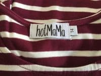 NEW! HOTMAMA BURGUNDY STRIPE NURSING JERSEY VEST TOP SIZE 14