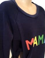 NEW! HOTMAMA NAVY MAMA RAINBOW PRINT NURSING SWEATSHIRTS SIZE S M L