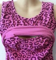 NEW! HOTMAMA PINK LEOPARD NURSING JERSEY VEST TOP NEW SIZE 14 & 18