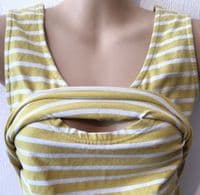 NEW! HOTMAMA YELLOW STRIPE NURSING JERSEY VEST TOP SIZE 14