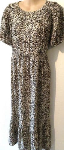 NEW LOOK BEIGE LEOPARD MIDI NURSING DRESS SIZE 12