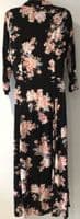 NEW LOOK BLACK/PINK FLORAL PRINT MAXI SHIRT DRESS SIZE 12