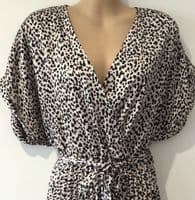 NEW LOOK BLACK/PINK PLEAT WRAP MAXI DRESS SIZE 14