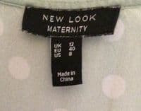 NEW LOOK LIGHT GREEN SPOTTY PRINT MIDI NURSING DRESS SIZE 12