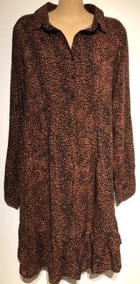 NEW LOOK MATERNITY ANIMAL PRINT BUTTON SHIRT DRESS SIZE 10