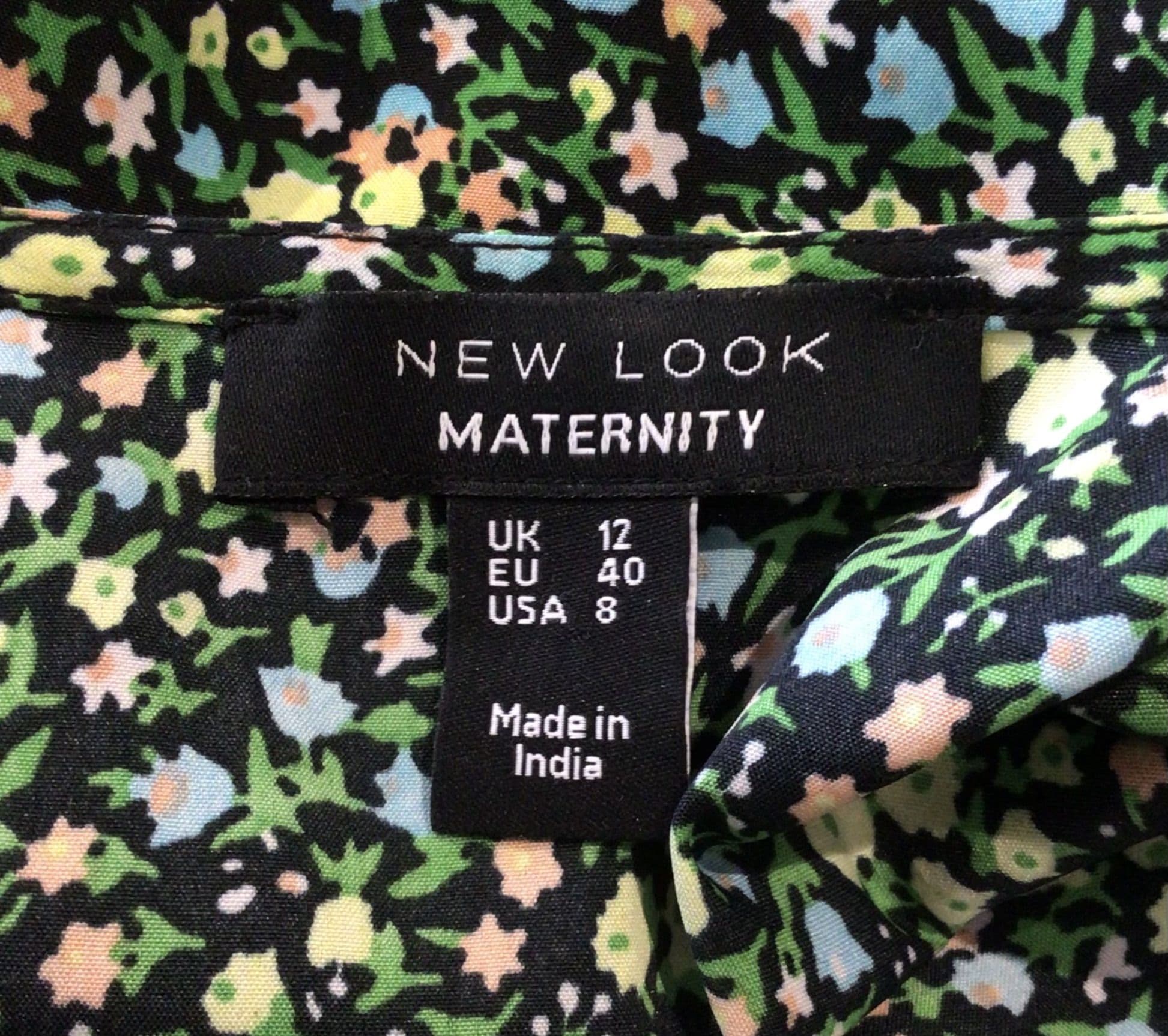 new look green floral wrap dress Mint Velvet Green Beige Blend Printed Midi Dress | Size 14 | Green | Sleeveless